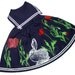 Sale - Bunnies and Poppies sailor girl party dress - handpainted, one of a kind - toddler girls size 24 months (2-3 years)