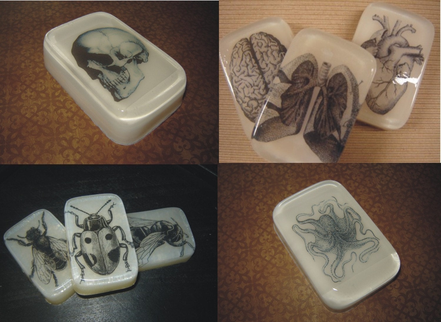 Wholesale lot, 12 assorted bars of vintage image, glycerin soap