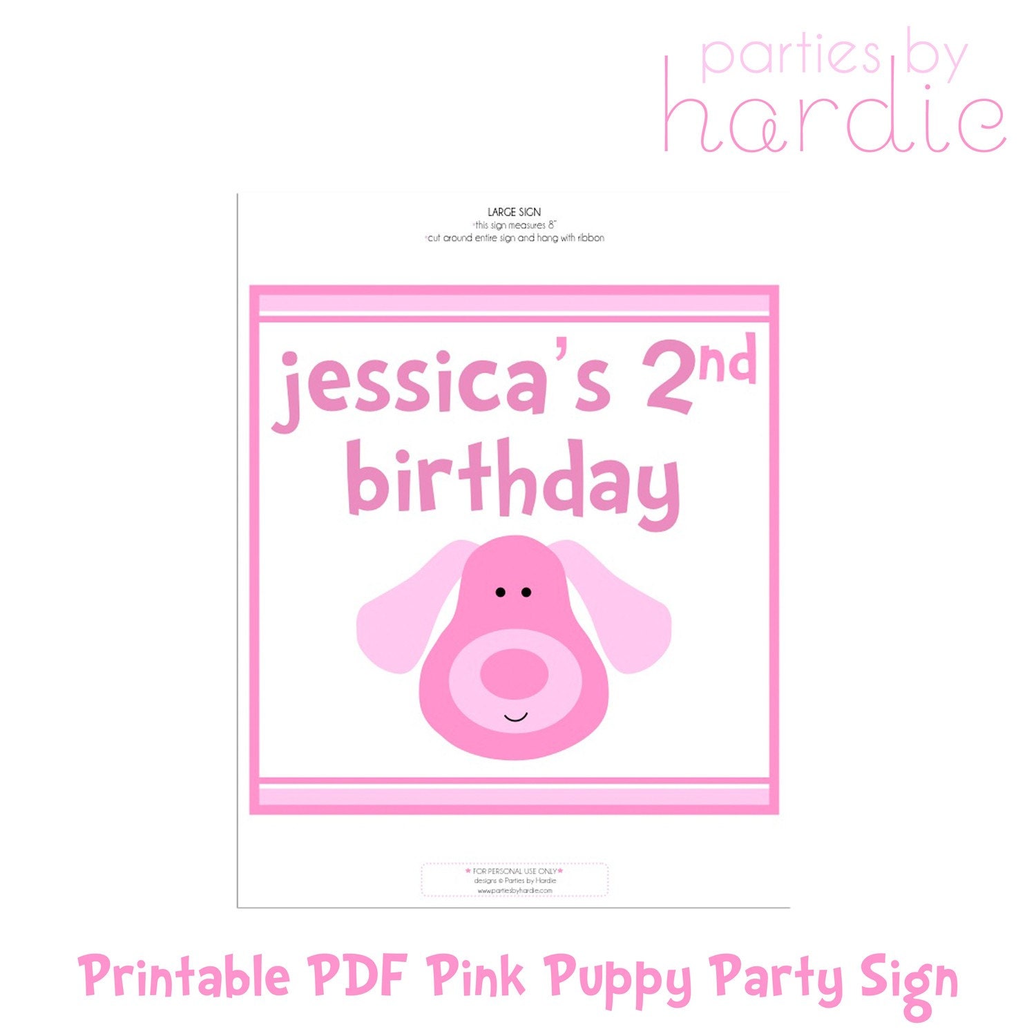 Puppy Party Sign-Printable PDF File PERSONALIZED Il_570xn