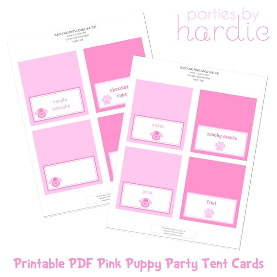 Puppy Party Tent Cards-Printable PDF file with EDITABLE TEXT Il_570xn