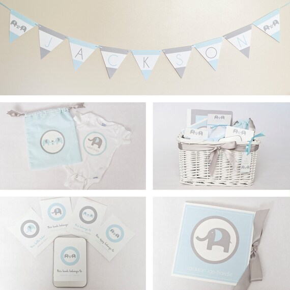 Elephant Baby Shower/Birthday Gift Set-Printable PDF file with EDITABLE TEXT Il_570xn