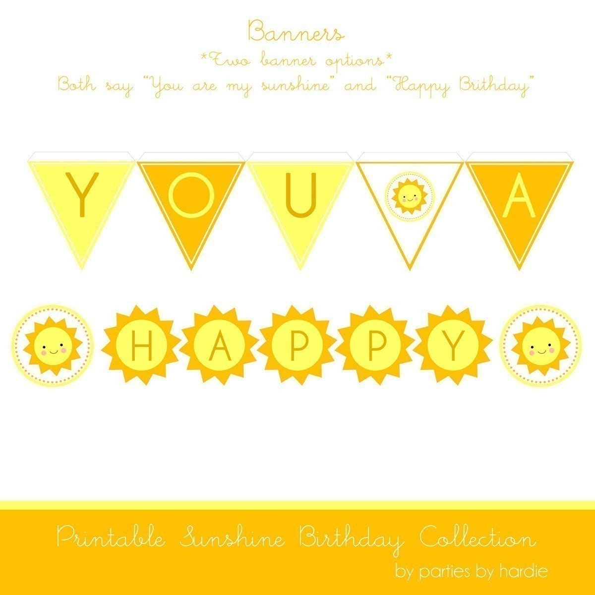 Sunshine Birthday Party-Printable PDF file