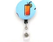 Cocktails ID Badge Reel with retractable cord and clip