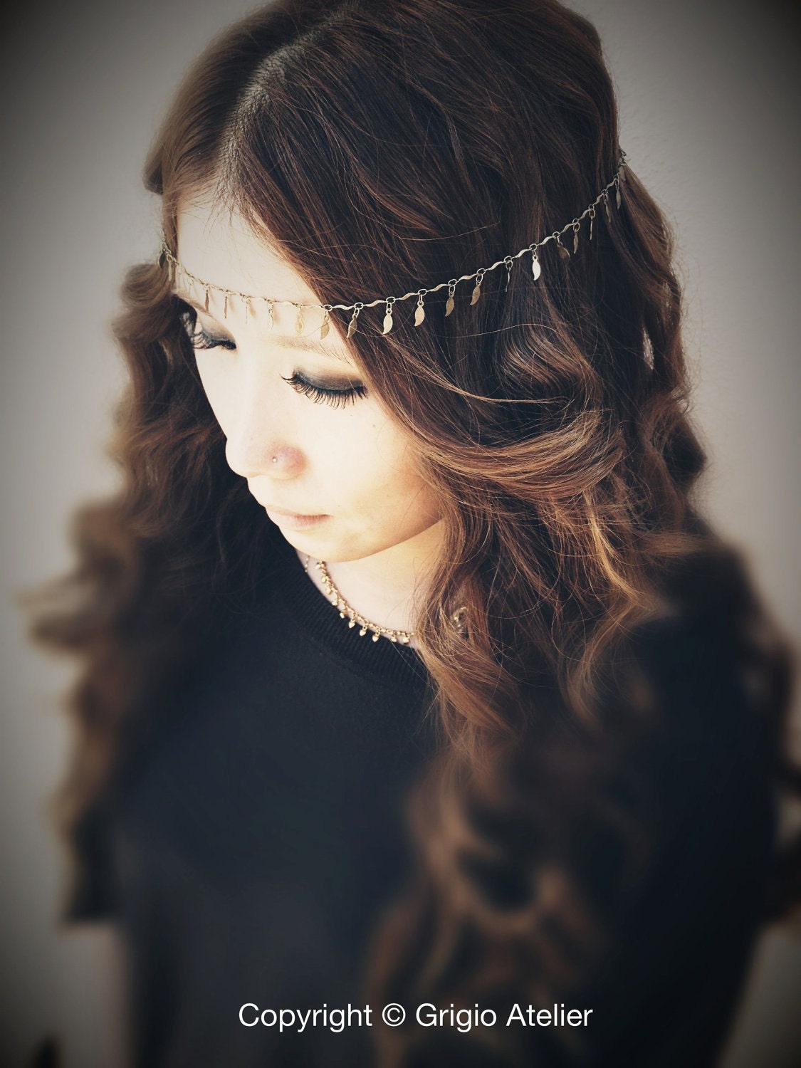 Hellenic Chains HeadPiece - Antique Bronze - Domestic Free Shipping