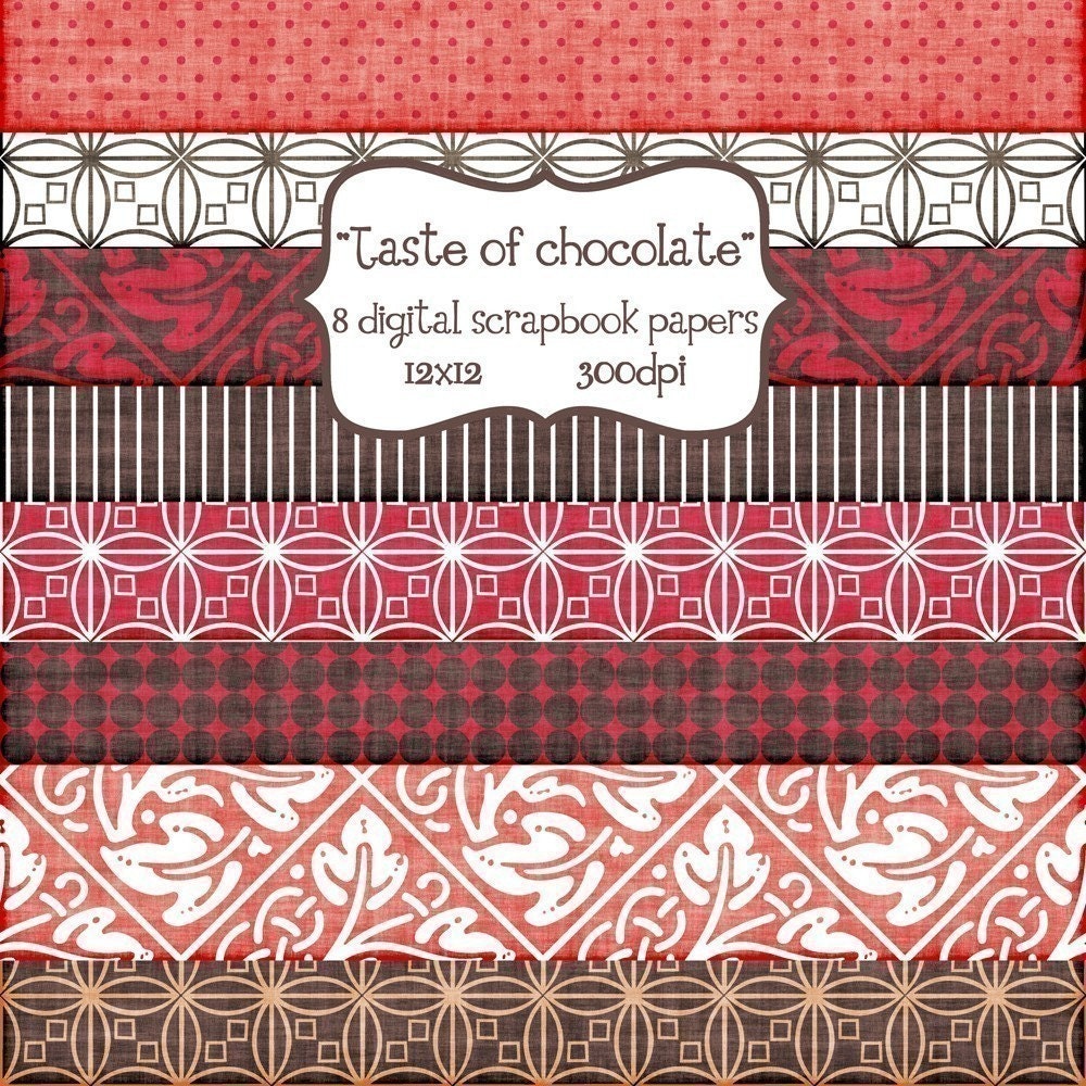 Digital Scrapbook Paper Pack -Taste of Chocolate