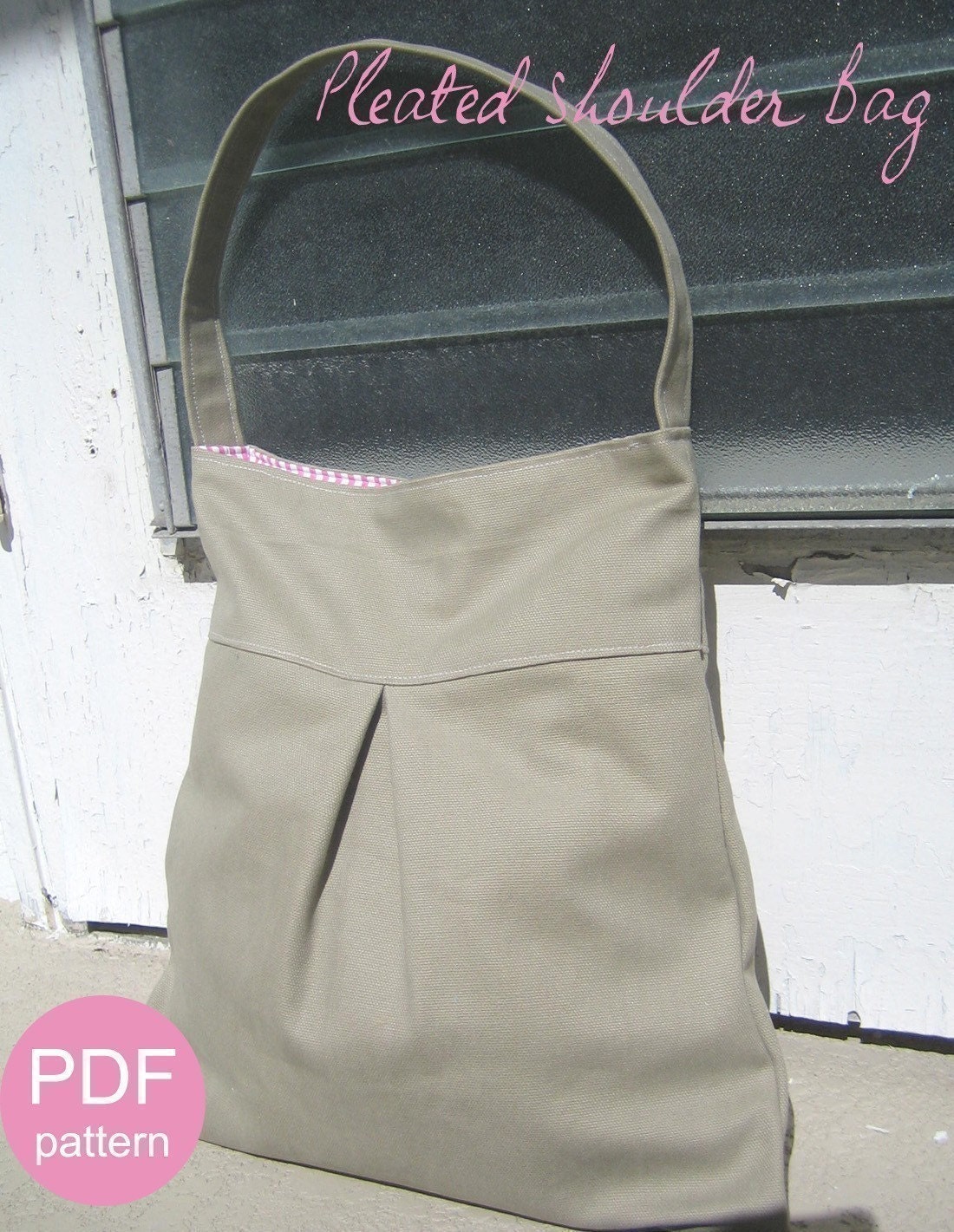 Pleated Shoulder Bag PDF Sewing Pattern and Tutorial