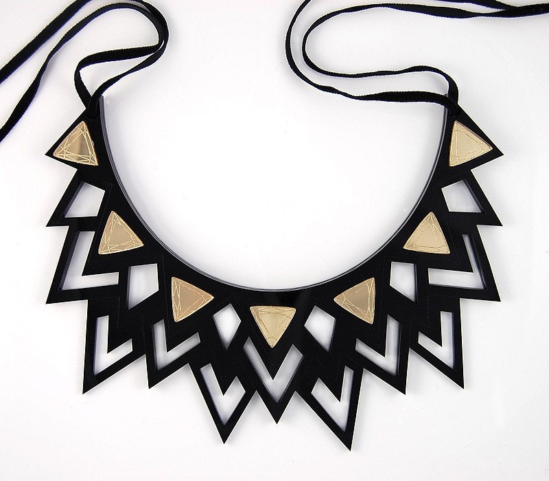 The Fitzgerald gold mirror spike necklace (large)