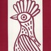 Fancy Pigeon. Linocut. Greeting card