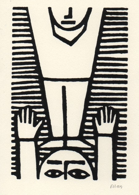 Stand on your own. Linocut