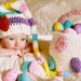 Long Tail Easter Pastels Elf Hat and Basket with Easter Eggs and Carrot - Newborn, 3-6, 6-12, Toddler- Great Photo Prop - Made to Order