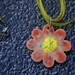 Warm Summer Flower Necklace, Pendant, for your summer beach wear, bright yellow and orange/red