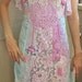 Reserved - Aqua Blue Velvet and Vintage Crochet Lace Quilt Dress