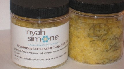 Homemade Lemongrass Sage Bath Salts