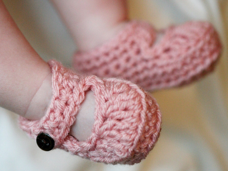 Baby Booties, Baby Maryjanes, Crochet Baby Booties