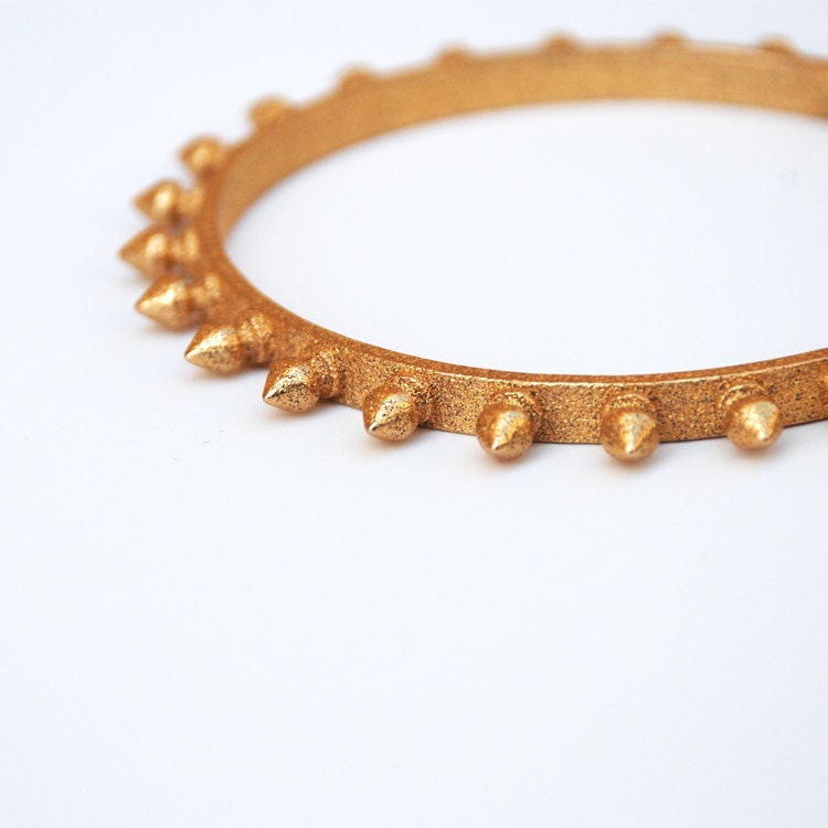 Gold Spike Stud Bangle Bracelet