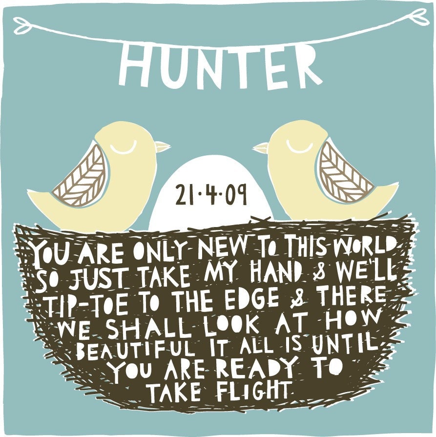 New To This World - Personalized Birth Gift Fine Art Print (Medium)