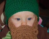 6 to 12 Months Baby Beard Beanie Green Can Customize Size