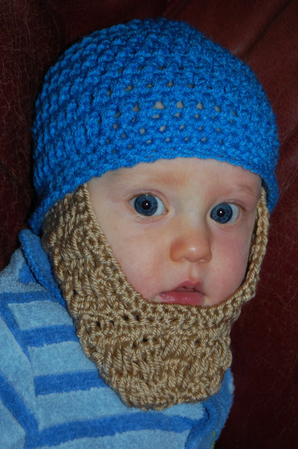 6 to 12 Months Baby Beard Beanie Blue Can Customize Size And Colors