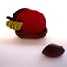 Crochet Apple Coasters - Red and Brown set of 4