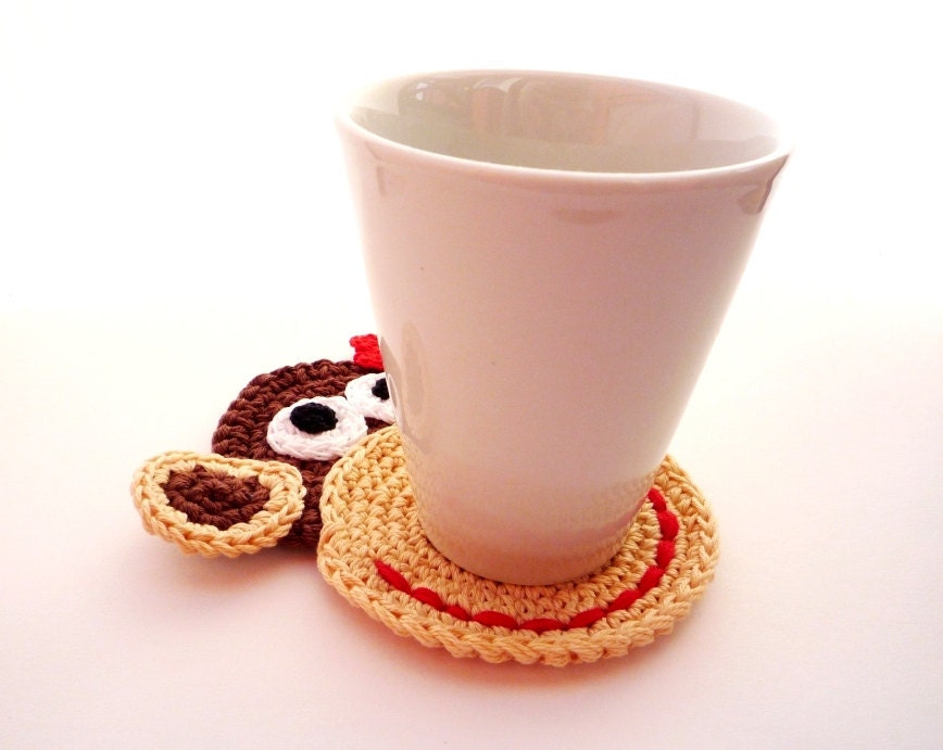 Crochet Coasters - Mr. and Mrs. Monkey