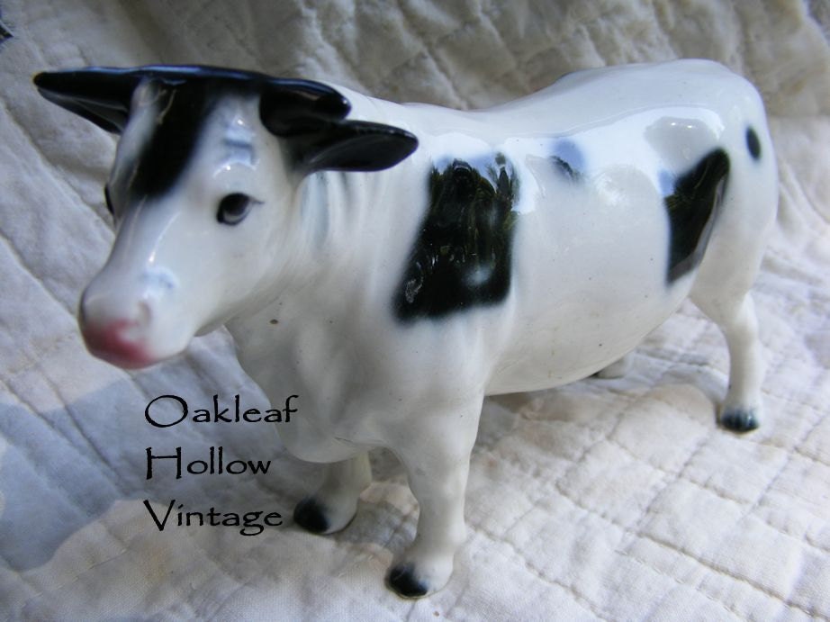 Vintage Cow Ceramic Japan Figurine Country Kitchen Decor