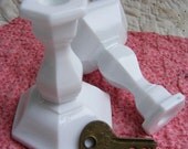 Vintage Milk Glass Candle Holders Mini Size Set of 2