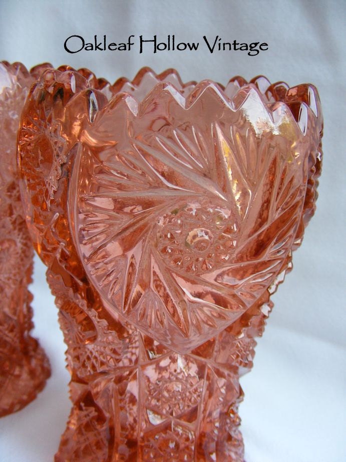 Vintage Glass Vases Set of 2