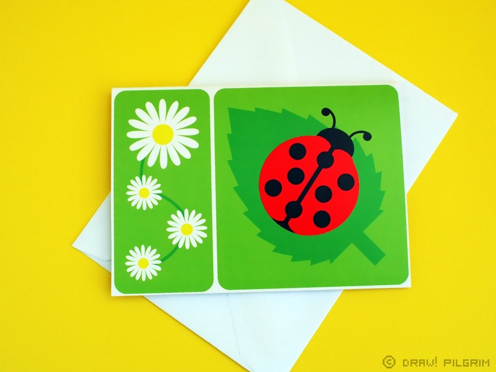 Lazy Daisy Ladybug All-Occasions Mini Cards, 5-pack