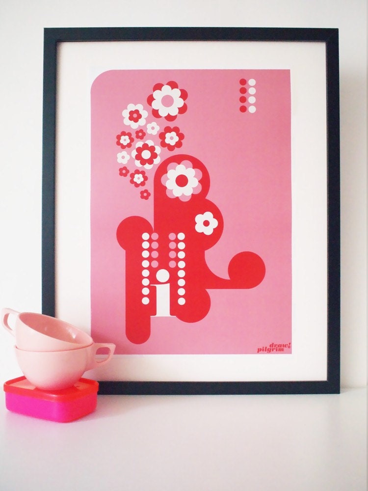 Letter I - from the alphabet series, bold mod A3 poster print
