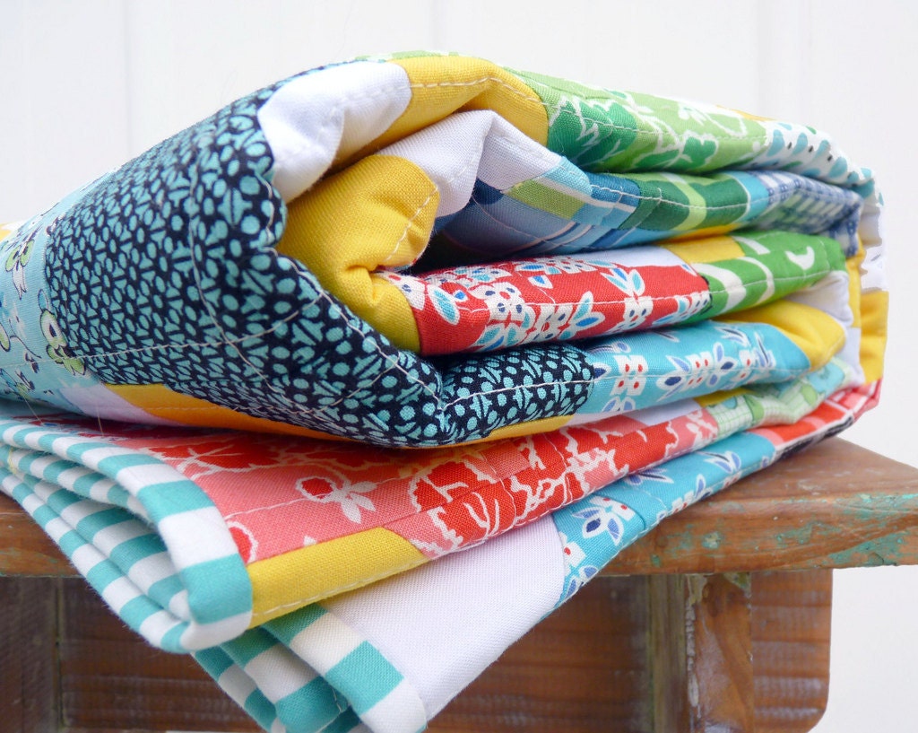 Colorful Bow Tie Quilt by Red Pepper Quilts