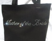 Mother of the Bride Black Tote with Shiny Rhinestones - Cute Gift