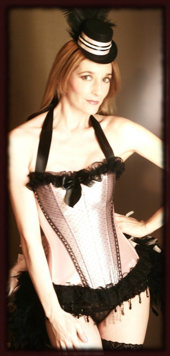 APHRODITE Black Pink Burlesque Corset Costumes