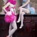 PINK LADY- sexy corset costumes-Burlesque Showgirl Halloween dress