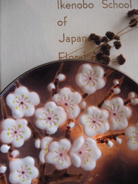 Vintage Enameled Plum Blossom Plate