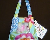 Seek and Find Bag - Turquoise Floral Purse-shaped I Spy Bag, Eye Spy pillow, seek and find educational toy, quiet game