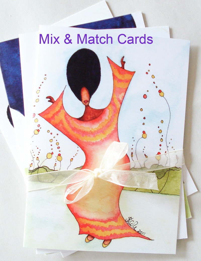 Mix and Match African American Greeting Cards x 6