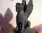 Verdigris Gargoyle Statue dollhouse miniature in 1/12 scale