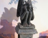 Gothic Stone Finish Verdigris Gargoyle dollhouse miniature in one inch scale