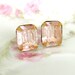Pale Pink Rhinestone Earrings - Vintage Glass Rhinestone Post Earrings - Bridesmaid, Wedding, Bridal