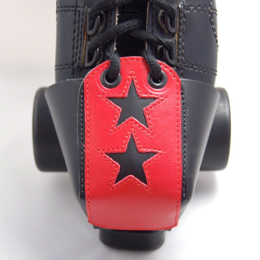 Leather Toe Guards with Red Leather Star Stripes