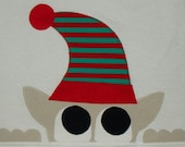 Christmas Elf Custom Applique Boys Tshirt