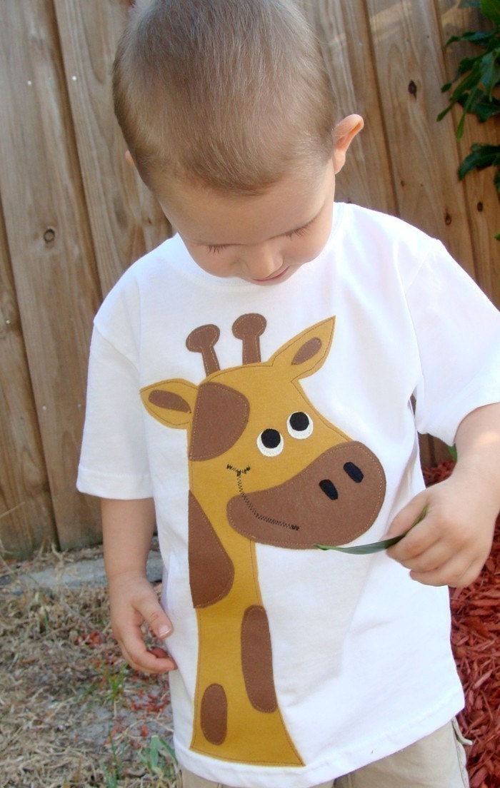Patches The Giraffe Zoo Boys Custom Applique Tshirt