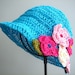 Summer Sun Hat Crochet hat beret with spring flower