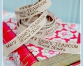Mary Jane's TEAROOM Woven Labels x 2 / New / For MJT Hand Knits/Toy Knitting Patterns