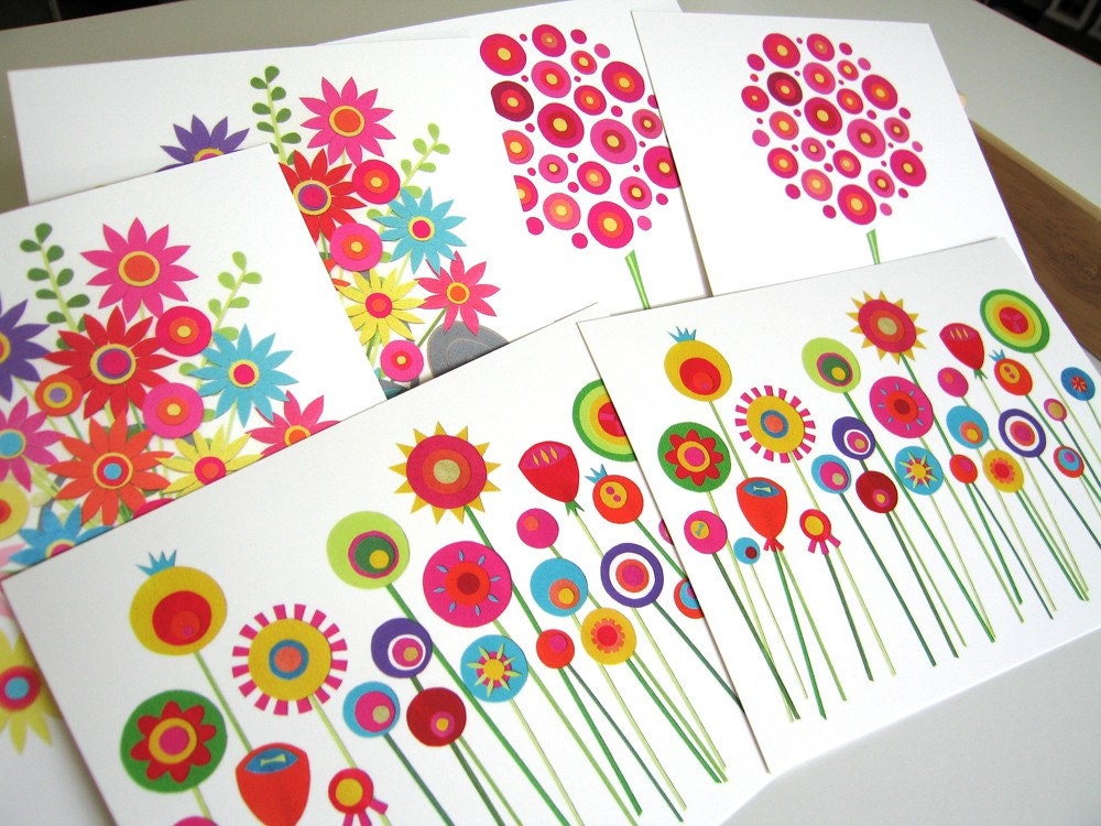 6 Botanical Postcards with Envelopes