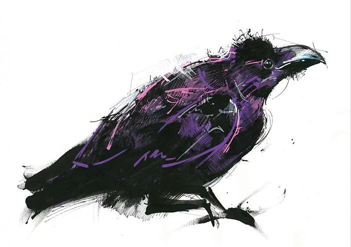 CROW NO 17, Limited Edition A5 Fine Art Glicee Print of my original illustration