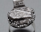 Creepy Cute Miniature Gothic Ring-  Jewelry - Old  Victorian Cemetery with Tombstone and Coffin  - Zombie  Frankenstein