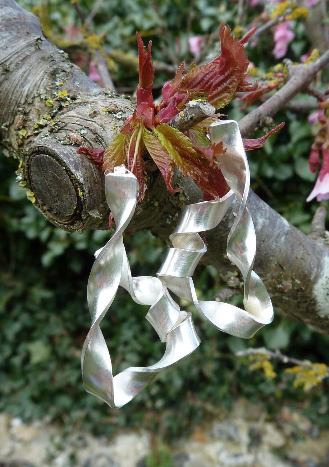 Seaweed earrings sterling silver