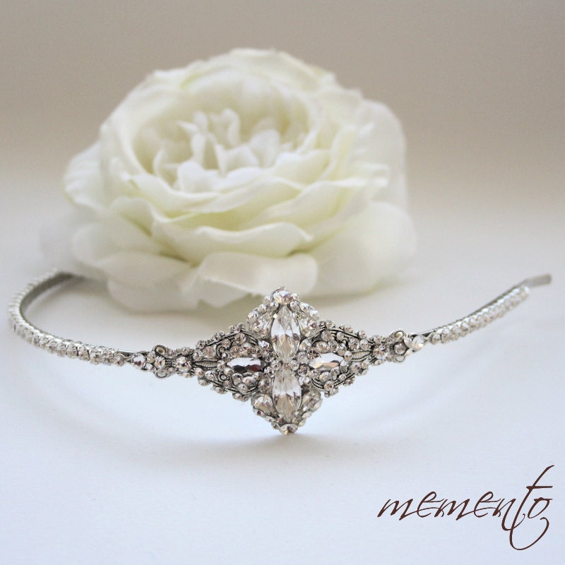 Ramona Swarovski Rhinestones Headband / Bridal Hair Accessories / Weddings / Beautiful Vintage Look