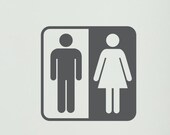 Bathroom Symbol Vinyl Wall Decal